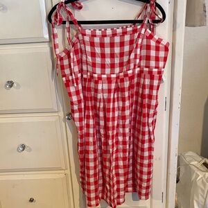 Old Navy Red and White Checkered Dress